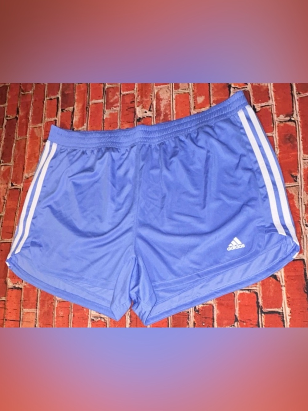 adidas AEROREADY Women’s 2X Light Blue Mesh Athletic Shorts Elastic Waist